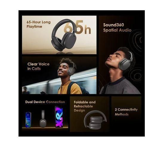 Oraimo BoomPop Lite Wireless Headphones 65H Battery, ENC Noise Cancellation, Bluetooth 5.3, Deep Bass, Foldable Design, Dual Device, Low Latency Gaming Headphones Kenya