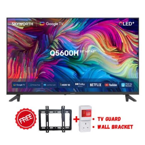Skyworth 43 Inch QLED Smart Google TV 4K UHD Frameless Display | WiFi, Netflix, YouTube, Chromecast, Google Assistant, HDR Dolby Audio LED TV Kenya