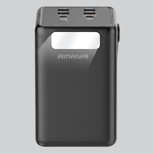 Amaya PowerBox 50000mAh Power Bank 22.5W Fast Charging Portable Charger Built-in Cables USB-C LED Display High Capacity Powerbank for Phones Tablets Travel Backup Battery