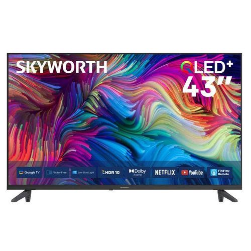 Skyworth 43 Inch QLED Smart Google TV 4K UHD Frameless Display | WiFi, Netflix, YouTube, Chromecast, Google Assistant, HDR Dolby Audio LED TV Kenya