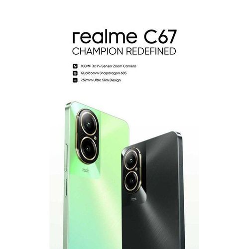 Realme C67 Smartphone 8GB RAM 256GB ROM 6.72 Inch 120Hz Display 108MP Camera 5000mAh Battery Snapdragon Processor Android Dual SIM 4G Mobile Phone