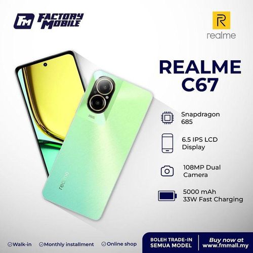 Realme C67 Smartphone 8GB RAM 256GB ROM 6.72 Inch 120Hz Display 108MP Camera 5000mAh Battery Snapdragon Processor Android Dual SIM 4G Mobile Phone