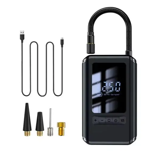 Portable Electric Tire Inflator – Wireless Mini Car Air Pump with Self-Propelled Inflation & Rechargeable Battery its self-propelled inflation technology, it quickly pumps air into your tires, balls.