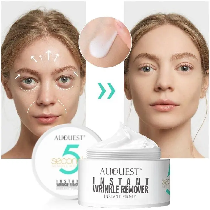 AUQUEST 5 Seconds Instant Wrinkle Remover, a topical cream designed to temporarily reduce the appearance of fine lines, wrinkles, and eye puffiness.Suitable for use on various areas including eye bags