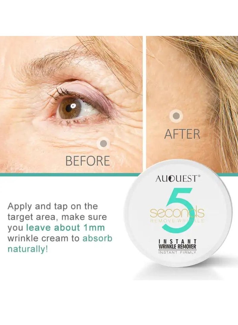 AUQUEST 5 Seconds Instant Wrinkle Remover, a topical cream designed to temporarily reduce the appearance of fine lines, wrinkles, and eye puffiness.Suitable for use on various areas including eye bags