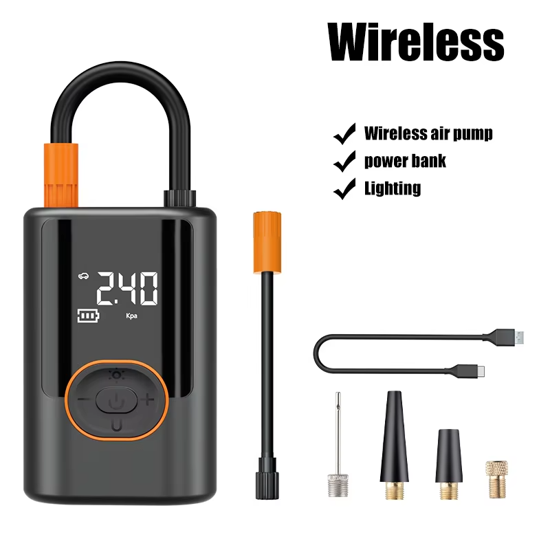 Portable Electric Tire Inflator – Wireless Mini Car Air Pump with Self-Propelled Inflation & Rechargeable Battery its self-propelled inflation technology, it quickly pumps air into your tires, balls.