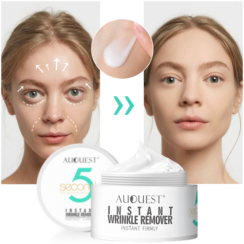 AUQUEST 5 Seconds Instant Wrinkle Remover, a topical cream designed to temporarily reduce the appearance of fine lines, wrinkles, and eye puffiness.Suitable for use on various areas including eye bags