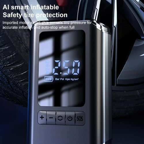 Portable Electric Tire Inflator – Wireless Mini Car Air Pump with Self-Propelled Inflation & Rechargeable Battery its self-propelled inflation technology, it quickly pumps air into your tires, balls.