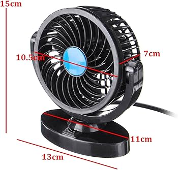 12V DC Electric Car Single Head Fan for Dashboad 360 Degree Rotatable Car Auto Powerful Cooling Air Fan, adjustable car air cooler car fan covers all areas of your car,to let the air coolness be cover