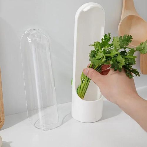 Herb Saver Pod Herb Keeper Vegetable Fresh Cilantro Containers for Refrigerator Keeping Bottle Herb Preserver It works by keeping the stems submerged in a refillable water reservoir for the leaves.