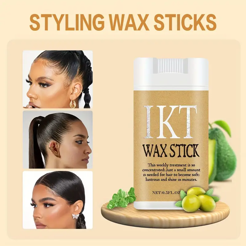 IKT Hair Wax Stick For Natural Hair & Wigs -Edge Control Hair Wax Stick Strong Hold Makes Hair Look Neat And Tidy Hair Syling Wax Stick providing a flexible hold without leaving white flakes etc .