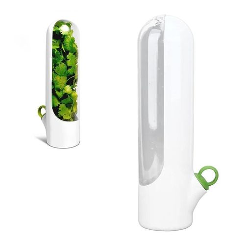 Herb Saver Pod Herb Keeper Vegetable Fresh Cilantro Containers for Refrigerator Keeping Bottle Herb Preserver It works by keeping the stems submerged in a refillable water reservoir for the leaves.