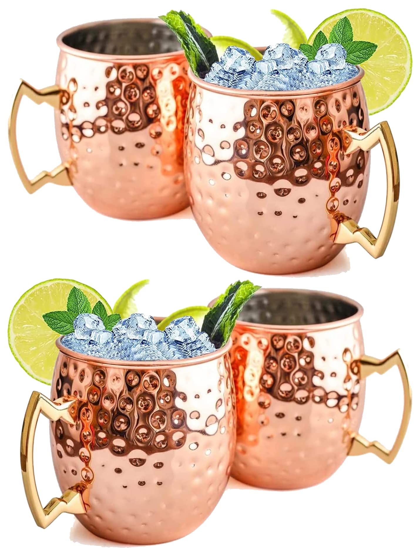 copper Moscow Mule mugs featuring brass handles and a polished finish mugs are traditionally used for serving Moscow Mules because the copper helps keep the drink chilled to enhance flavour .