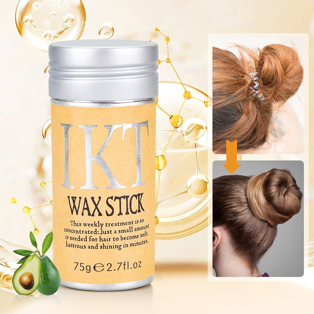 IKT Hair Wax Stick For Natural Hair & Wigs -Edge Control Hair Wax Stick Strong Hold Makes Hair Look Neat And Tidy Hair Syling Wax Stick providing a flexible hold without leaving white flakes etc .