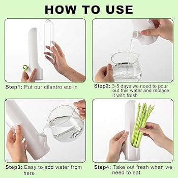 Herb Saver Pod Herb Keeper Vegetable Fresh Cilantro Containers for Refrigerator Keeping Bottle Herb Preserver It works by keeping the stems submerged in a refillable water reservoir for the leaves.