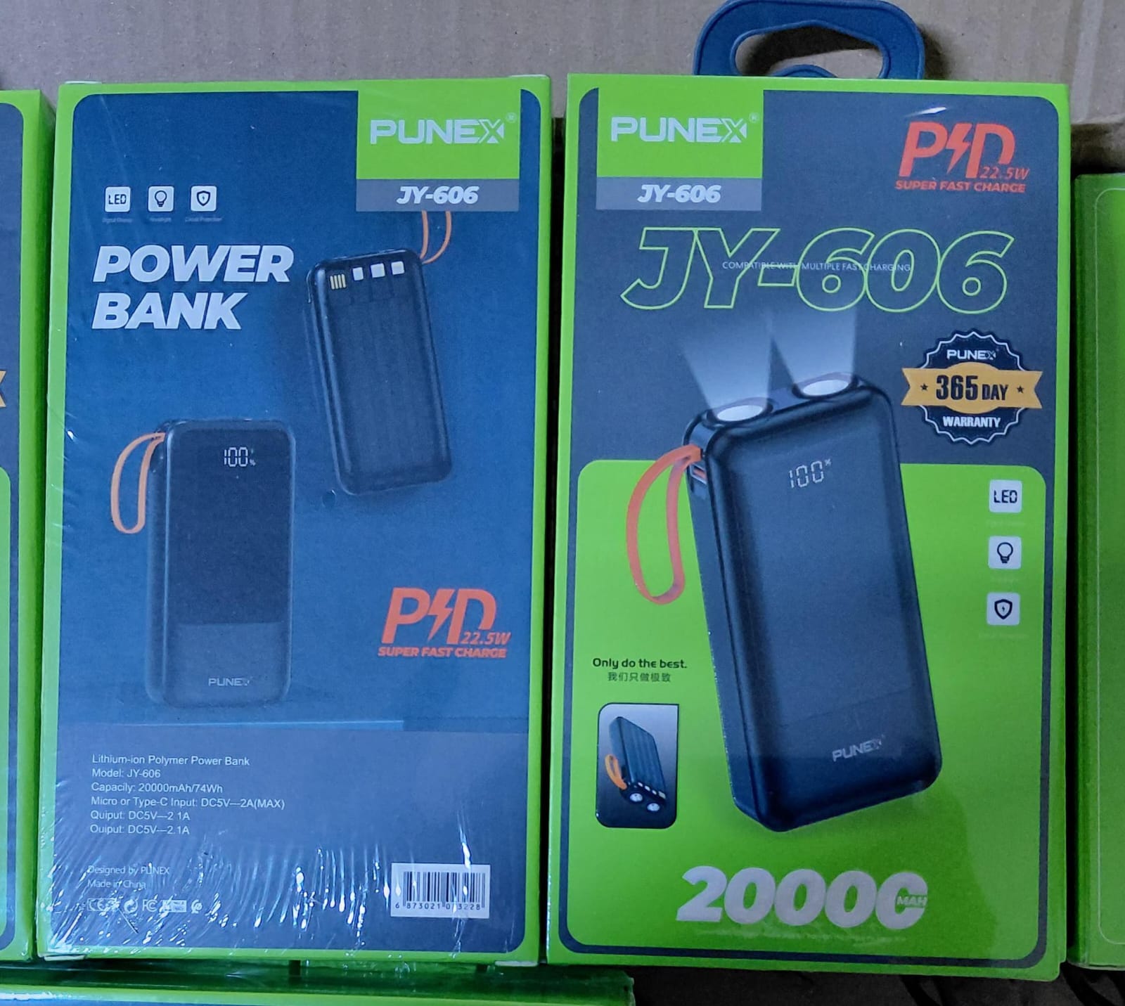 Punex JY 606 20000MAh Powerbank (With 3 Cables)