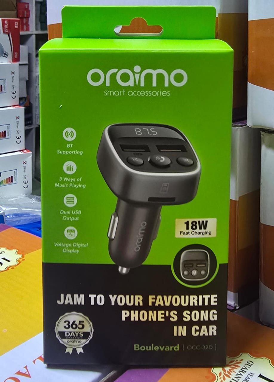 oraimo Boulevard OCC-32D 18W Bluetooth FM Modulator & Car Charger