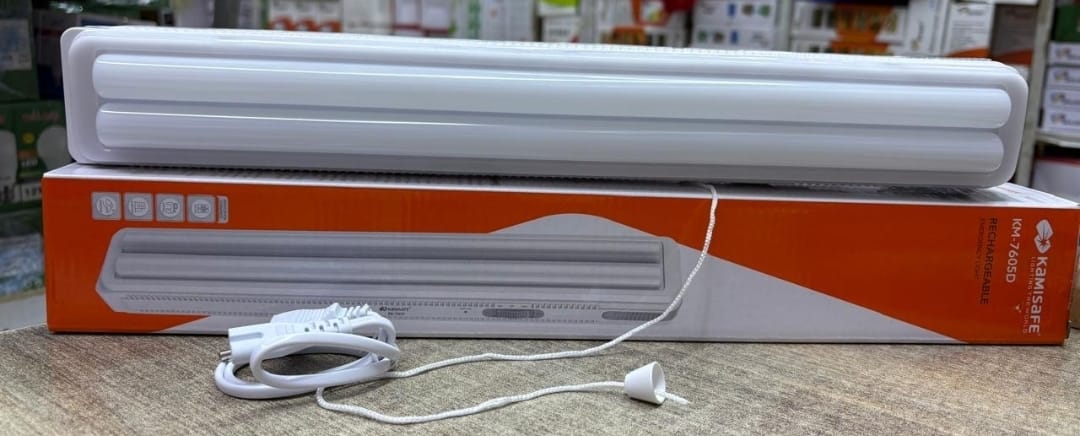 Kamisafe KM-7605D Rechargeable LED Emergency Lamp - Dual Tube Lights