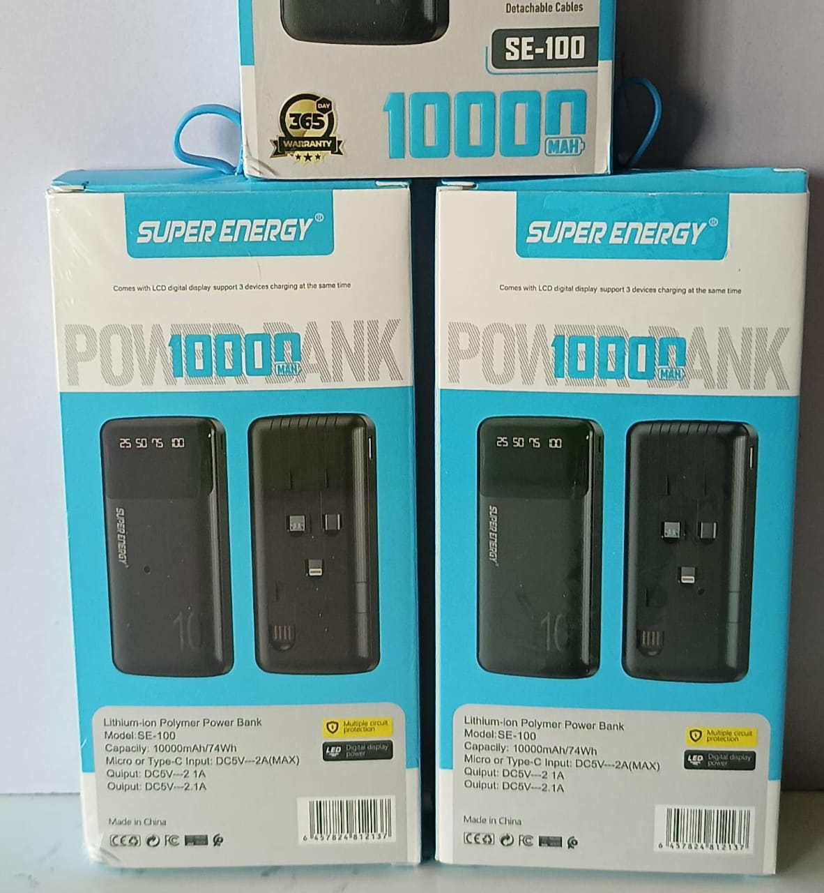 Super Energy SE-100 10000mAh High-Capacity Power Bank with LED Digital Display