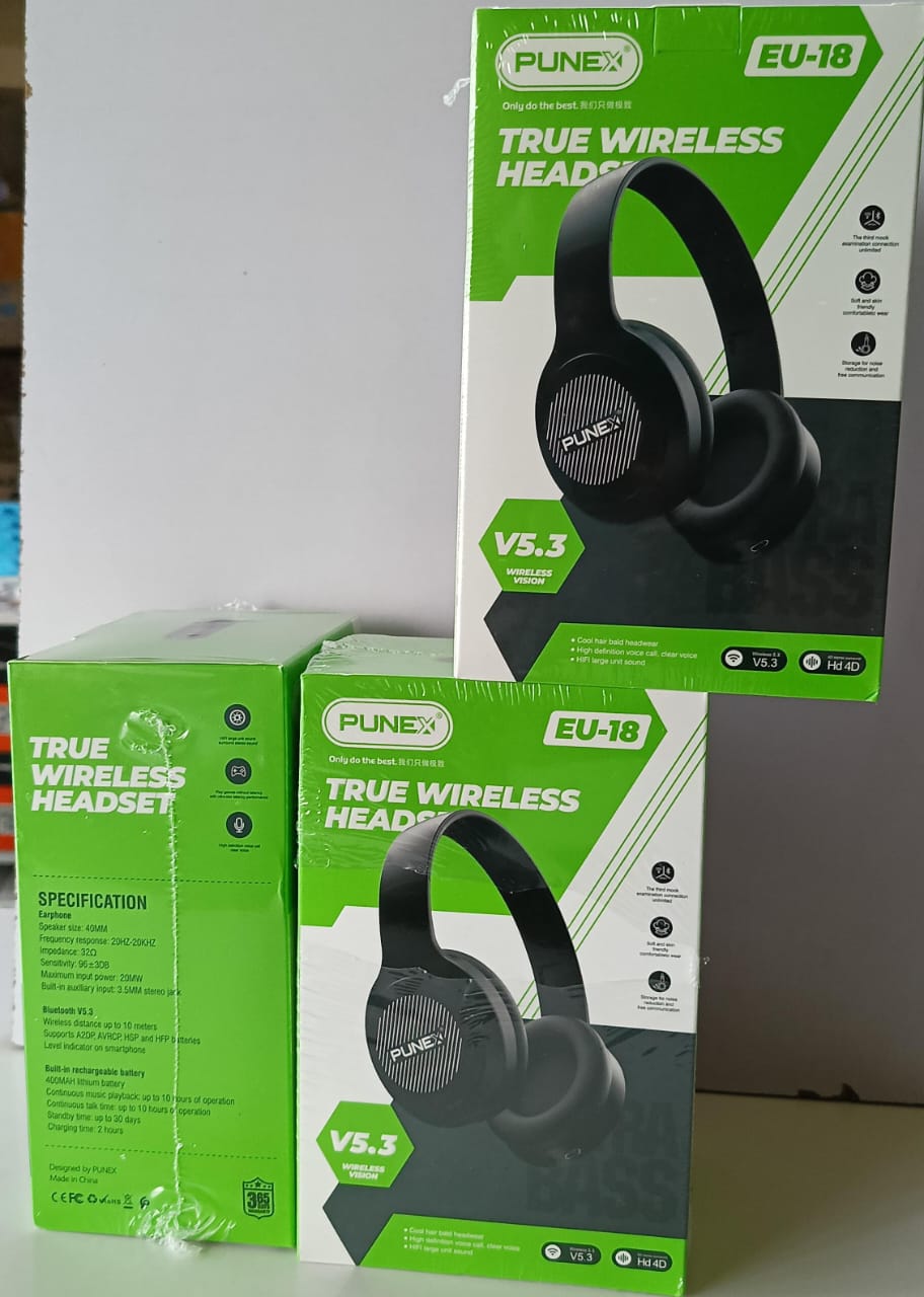 Punex EU-18 True Wireless Headset – V5.3 Bluetooth Over-Ear Headphones