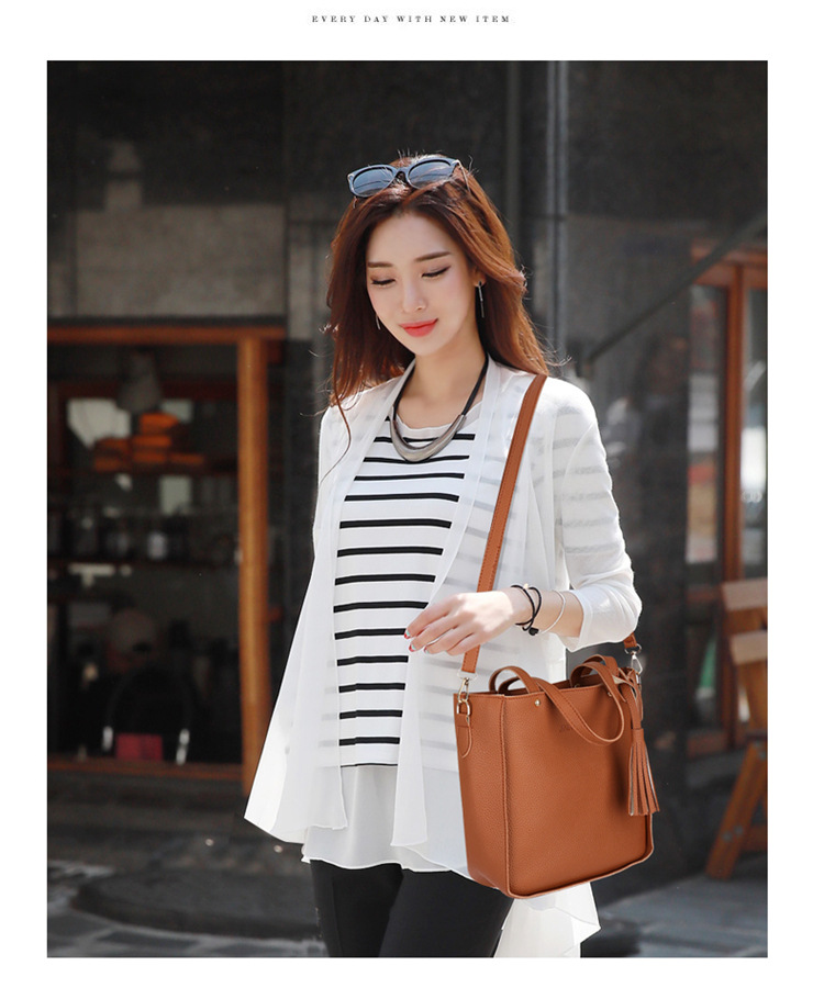 Best-selling Value Set 4-piece-set PU Leather Fashion Best-selling Trend Lychee Cross Messenger Mother Bag Handbags Women Bag Package Pu Single