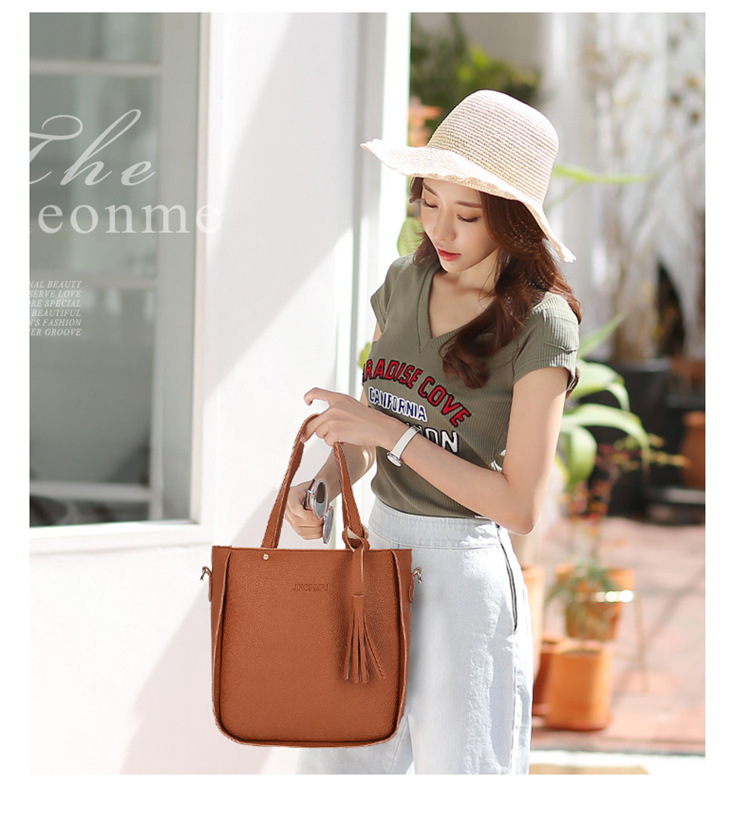 Best-selling Value Set 4-piece-set PU Leather Fashion Best-selling Trend Lychee Cross Messenger Mother Bag Handbags Women Bag Package Pu Single