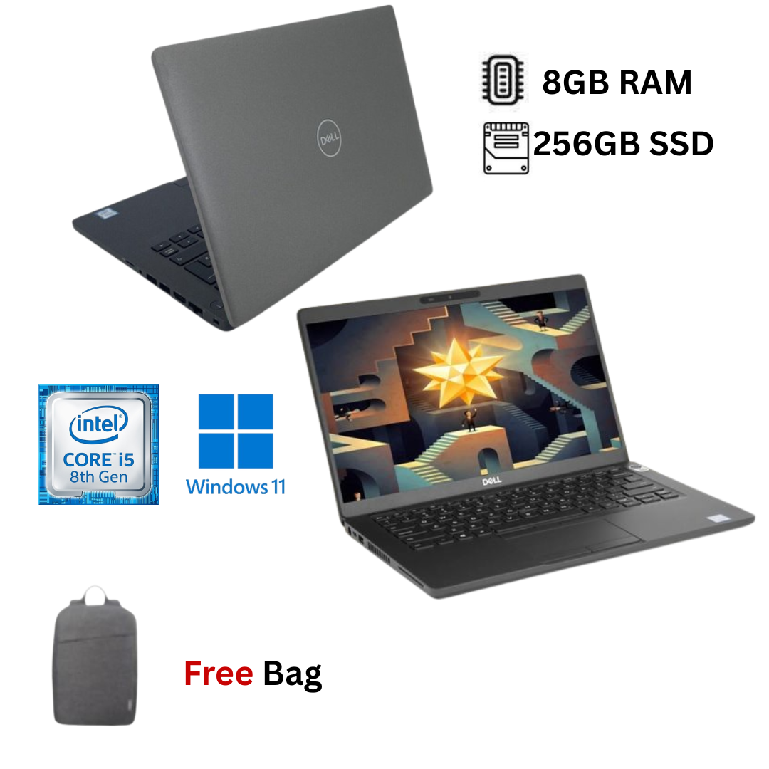 Refurbished Dell Latitude 5400 Core i5 8th Gen 8GB RAM 256GB SSD 14 Inch Full HD 1.6GHz -3.6GHz Quad Core Processor Windows 11 Pro MS Office HDMI Webcam Ultra Slim Laptop + Bag