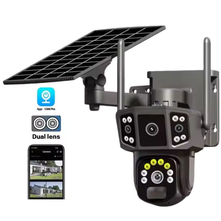 Dual Solar CCTV WIFI Camera Human AI Auto Tracking Motion Alarm  Wireless Camera for Outdoor, night vision,two way communication,HD video quality wireless remote surveillance
