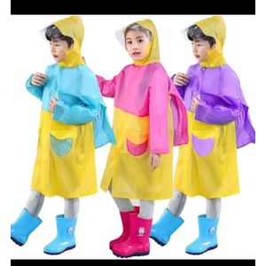 Kids Waterproof Raincoat with Expandable School Bag Cover – Hooded Lightweight Rain Jacket for Boys & Girls, Full Coverage for School & Outdoor Use
