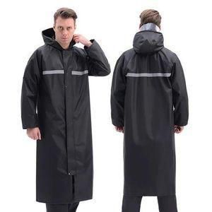 Waterproof Hooded Raincoat Jacket – Lightweight Windproof PVC/Polyester Coat for Men & Women, Full-Length Protection for Outdoor Travel, Riding & Daily Use