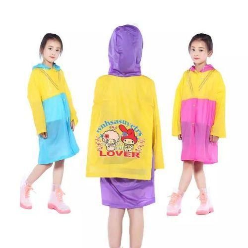 Kids Waterproof Raincoat with Expandable School Bag Cover – Hooded Lightweight Rain Jacket for Boys & Girls, Full Coverage for School & Outdoor Use