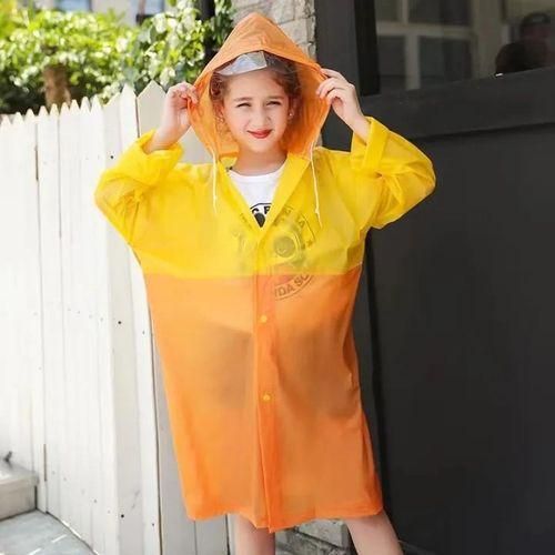Kids Waterproof Raincoat with Expandable School Bag Cover – Hooded Lightweight Rain Jacket for Boys & Girls, Full Coverage for School & Outdoor Use