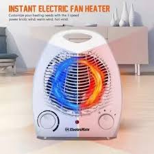 Electromate Fan Room Heater – Portable 2000W Electric Fan Heater with Dual Heat Settings, Fast Heating Air Blower, Adjustable Thermostat & Safety Overheat Protection for Home & Office Use