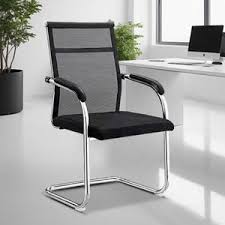 Executive Secretarial Mesh Office Chair, Ergonomic Computer Desk Chair with Armrests, Breathable Mesh Visitor Office Seating for Home and Corporate Use, Durable Modern Office Chair