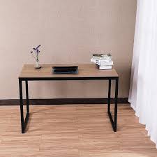OPTIMUM Office Desk Workstation with Black Metal Frame Modern Home & Office Study Table, Durable Unassembled Computer Desk with Strong Steel Frame and Spacious Desktop for Productivity Use