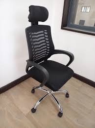 Secretarial Mesh Office Chair with Headrest, Ergonomic Office Chair with Lumbar Support, Breathable Mesh Back Computer Desk Chair for Home and Office Long Hour Comfort