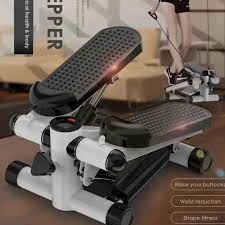 Mini Stepper with Resistance Bands (Compact Home Fitness Step Machine) – Hydraulic Cardio Stepper with Digital Display, Non-Slip Pedals & Arm Training Bands for Full Body Workout, Weight Loss & Toning
