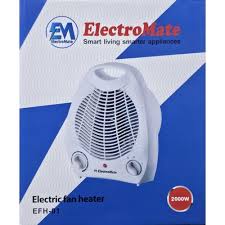 Electromate Fan Room Heater – Portable 2000W Electric Fan Heater with Dual Heat Settings, Fast Heating Air Blower, Adjustable Thermostat & Safety Overheat Protection for Home & Office Use
