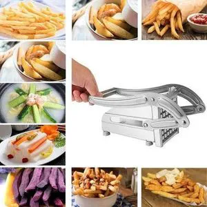 Brand New French Fries Cutter Chips Cutter Potato Chipper Manual Vegetable Fruit Dicer Stainless Steel Blade Slicer Durable Kitchen Tool for Home Restaurant Easy Operation Uniform Cutting