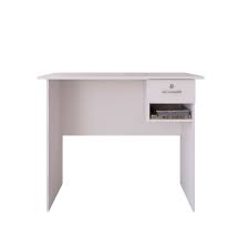 Aneto Office Desk 0.9M Modern Compact Home Office Study Table with Lockable Drawer, Open Shelf Storage, Durable Wood Finish Workstation for Laptop, Writing, and Small Space Productivity Setup