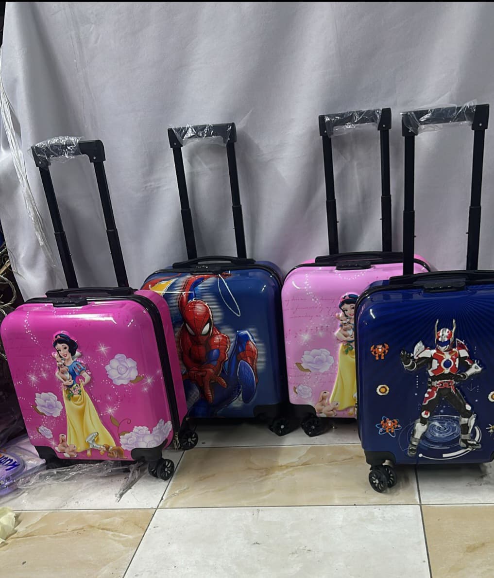 Kids’ Hard-Shell Suitcase with Wheels and Pull Handle – Lightweight Cartoon Travel Luggage with Durable ABS Shell, Smooth Rolling Wheels and Adjustable Telescopic Handle for Children’s Travel, School