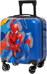 Kids’ Hard-Shell Suitcase with Wheels and Pull Handle – Lightweight Cartoon Travel Luggage with Durable ABS Shell, Smooth Rolling Wheels and Adjustable Telescopic Handle for Children’s Travel, School