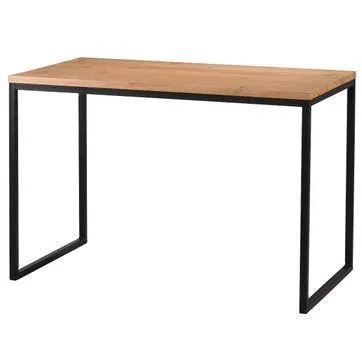 OPTIMUM Office Desk Workstation with Black Metal Frame Modern Home & Office Study Table, Durable Unassembled Computer Desk with Strong Steel Frame and Spacious Desktop for Productivity Use