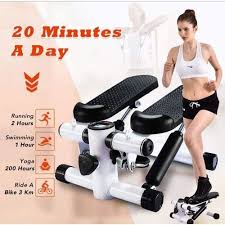 Mini Stepper with Resistance Bands (Compact Home Fitness Step Machine) – Hydraulic Cardio Stepper with Digital Display, Non-Slip Pedals & Arm Training Bands for Full Body Workout, Weight Loss & Toning