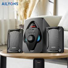 Ailyons Woofer 2.1CH Multimedia Speaker System Deep Bass Home Audio System with Subwoofer and Satellite Speakers, USB, AUX, Bluetooth Connectivity, FM Radio and Remote Control Support
