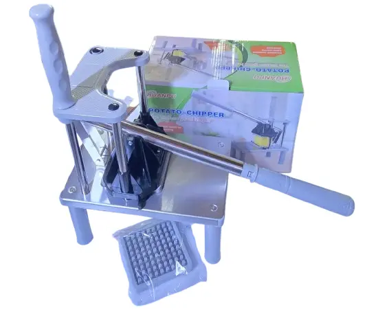 Commercial Chips Cutter Heavy Duty Potato Vegetable Slicer Stainless Steel Blade Durable Kitchen Cutter Machine for Uniform Chips Fries Carrots Fast Cutting Tool for Restaurants Hotels Home Use