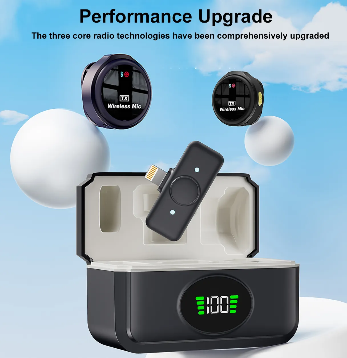 Wireless Lavalier Microphone with  Noise Cancellation Mini Lapel Mic for Tiktok YouTube, Recording, Vlog, Facebook Live Streaming microphone with crystal clear sound