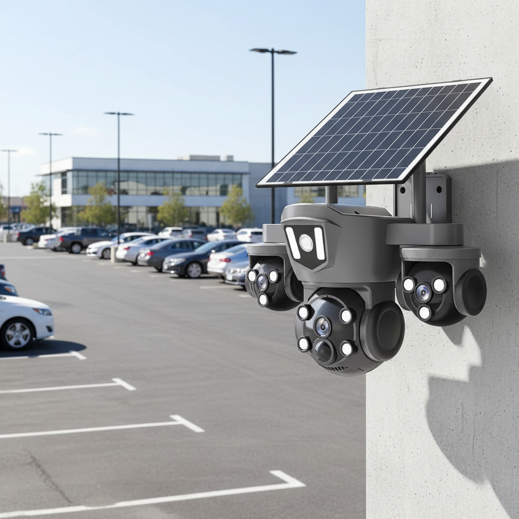 Solar CCTV camera 3 lens simcard solar cctv camera with motion detection,siren,360 rotation,waterproof,memory card slot,2way talking,phone viewing,easy to install 4G solar cctv outdoor camera 3 lenses