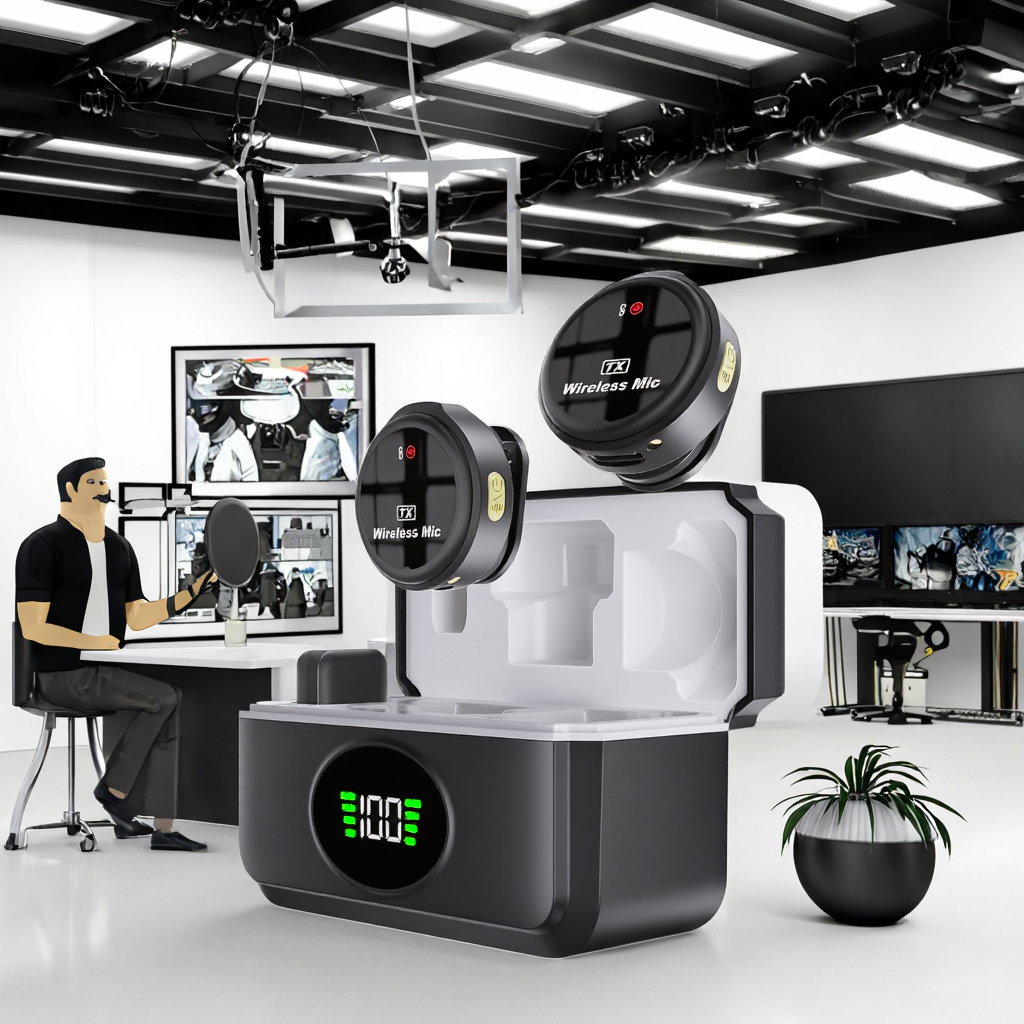 Wireless Lavalier Microphone with  Noise Cancellation Mini Lapel Mic for Tiktok YouTube, Recording, Vlog, Facebook Live Streaming microphone with crystal clear sound