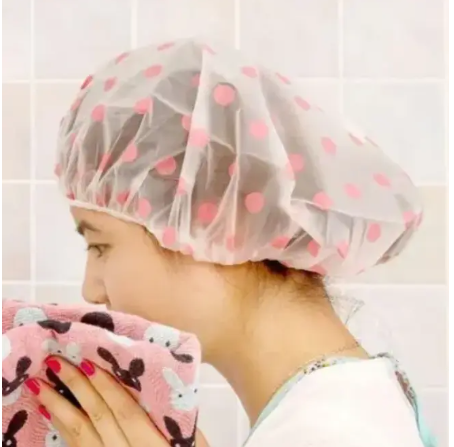 COST -EFFECTIVE!!!! Reusable Shower Caps Waterproof Nylon Bath Caps With Elastic Band Hair Protection For Shower Spa Home Use Durable Comfortable Fit For Women And Men.